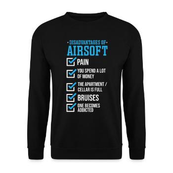 Inconvénients de l’Airsoft - Sweat-shirt Unisexe - noir - Devant - Alina (178cm) & Michal (187cm)