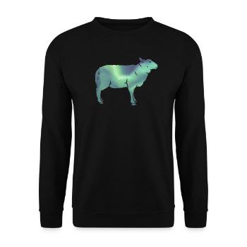 Iceland Sheep Icelandic Sheep IcelandIc Lights - Unisex Sweatshirt - black - Front - Alina (178cm) & Michal (187cm)