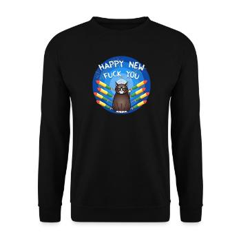 Happy New Fuck You - Unisex Sweatshirt - black - Front - Alina (178cm) & Michal (187cm)