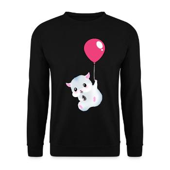 Un hamster Avec un tournesol Accroché - Sweat-shirt Unisexe - noir - Devant - Alina (178cm) & Michal (187cm)