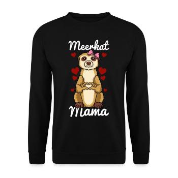 Meerkat Mama Finger Heart Meerkat Animal Ribbon - Sweat-shirt Unisexe - noir - Devant - Alina (178cm) & Michal (187cm)