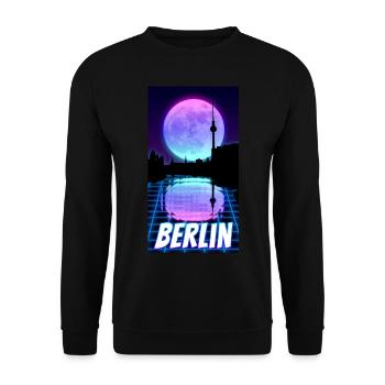 Berlin Skyline Night Moon Nightlife Capitale - Sweat-shirt Unisexe - noir - Devant - Alina (178cm) & Michal (187cm)