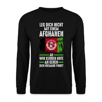 Afghanistan Afghane Afghanisches - Unisex Pullover - Schwarz - Vorne - Alina (178cm) & Michal (187cm)