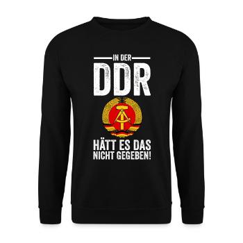 Ostdeutschland Ossi Deutschland DDR - Unisex Pullover - Schwarz - Vorne - Alina (178cm) & Michal (187cm)