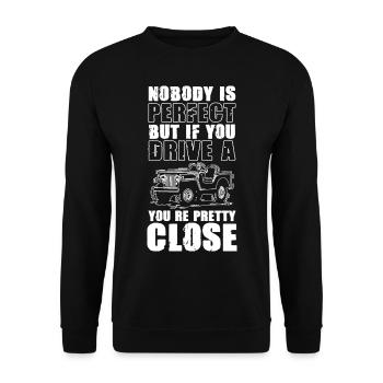 Jeeps Si vous conduisez A, vous êtes parfait - Sweat-shirt Unisexe - noir - Devant - Alina (178cm) & Michal (187cm)