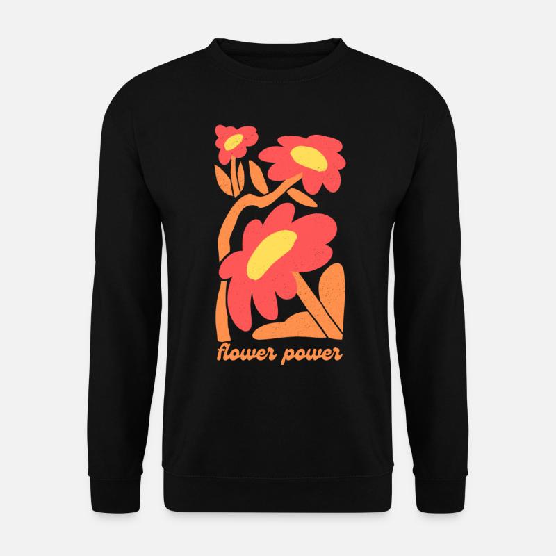 Flower-Power - Unisex Pullover - Schwarz