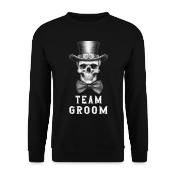 Team Groom JGA Skull Stag Party - Sweat-shirt Unisexe - noir - Devant - Alina (178cm) & Michal (187cm)