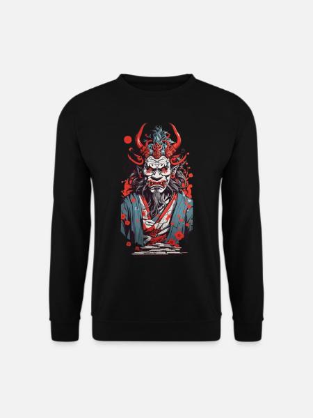 Oni Dämon im Ukiyo-E Japan Kunst Stil - Unisex Pullover - Schwarz
