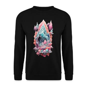 Geologie Edelstein Geode Kunstwerk Design - Unisex Pullover - Schwarz - Vorne - Alina (178cm) & Michal (187cm)