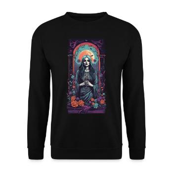 Vintage Goth Girl Victorian Occult Aesthetic - Unisex Sweatshirt - black - Front - Alina (178cm) & Michal (187cm)