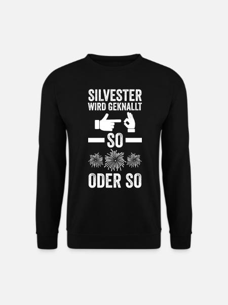 Neujahr Feuerwerk Silvester - Unisex Pullover - Schwarz