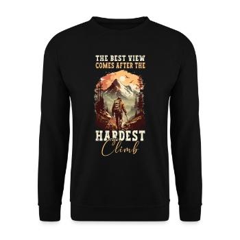 Randonnée Randonneurs Montagne Alpinisme Escalade Nature - Sweat-shirt Unisexe - noir - Devant - Alina (178cm) & Michal (187cm)