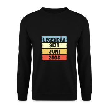 14 Jahre Legendär Seit Juni 2008 14. Geburtstag - Unisex Pullover - Schwarz - Vorne - Alina (178cm) & Michal (187cm)