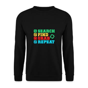Thrift Shopper Search Find Grab Thrift Store - Unisex Sweatshirt - black - Front - Alina (178cm) & Michal (187cm)