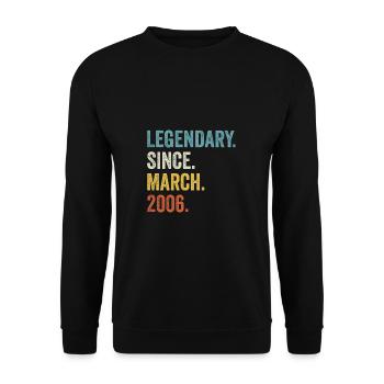 Legendary Since March 2006 16. Geburtstag - Unisex Pullover - Schwarz - Vorne - Alina (178cm) & Michal (187cm)