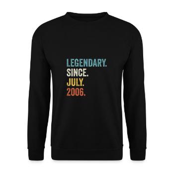Legendary Since July 2006 16. Geburtstag - Unisex Pullover - Schwarz - Vorne - Alina (178cm) & Michal (187cm)