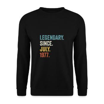 45 Years Old Legendary Since July 1977 45th - Unisex Sweatshirt - black - Front - Alina (178cm) & Michal (187cm)