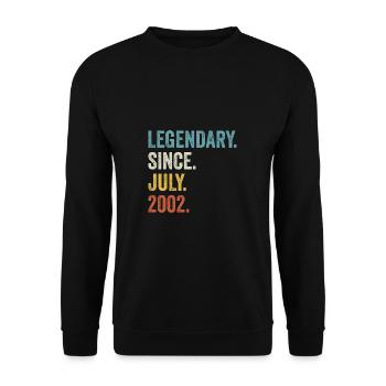 20 Years Old Legendary Since July 2002 20th - Unisex Sweatshirt - black - Front - Alina (178cm) & Michal (187cm)