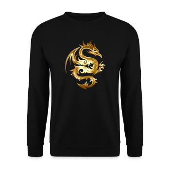 Drachen - Unisex Pullover - Schwarz - Vorne - Alina (178cm) & Michal (187cm)