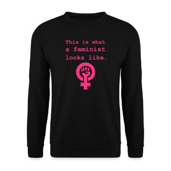 Feminism - Unisex Sweatshirt - black - Front - Alina (178cm) & Michal (187cm)