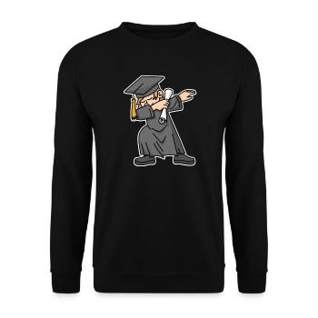 Boy student dab dabbing graduation school - Unisex Sweatshirt - black - Front - Alina (178cm) & Michal (187cm)