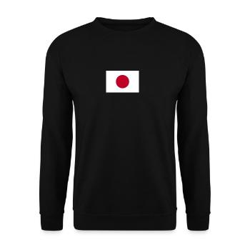 Minimalist Japan Flag Design - Unisex Sweatshirt - black - Front - Alina (178cm) & Michal (187cm)