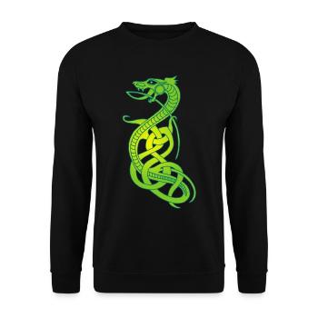 Serpent vert et jaune infini - Sweat-shirt Unisexe - noir - Devant - Alina (178cm) & Michal (187cm)