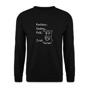 Bold Irish Terrier - Unisex Sweatshirt - black - Front - Alina (178cm) & Michal (187cm)