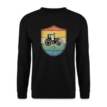 Tractor for Farmers & Farmers - Vintage Emblem - Unisex Sweatshirt - black - Front - Alina (178cm) & Michal (187cm)