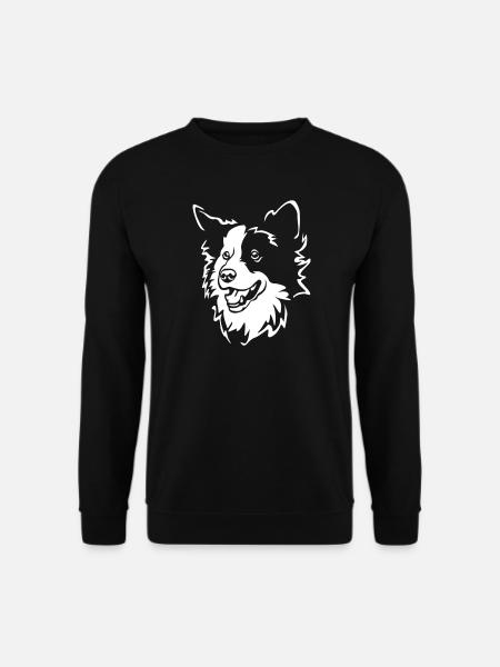 Border Collie Kopf "Black Edition" - Unisex Pullover - Schwarz