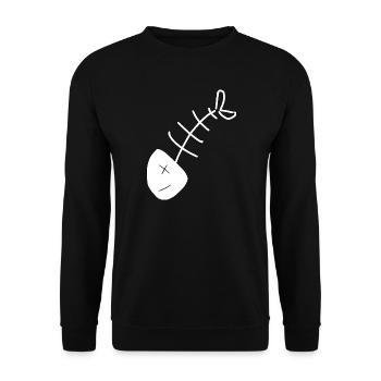Fisch Shirt Fischmotiv,Angelbekleidung Geschenk - Unisex Pullover - Schwarz - Vorne - Alina (178cm) & Michal (187cm)