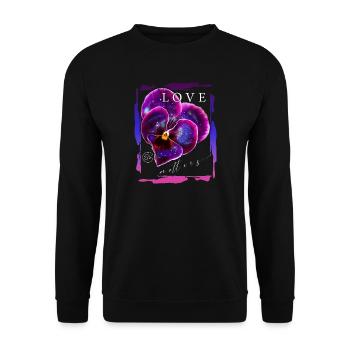 Love matters Blume Valentinstag Romantiker Spruch - Unisex Pullover - Schwarz - Vorne - Alina (178cm) & Michal (187cm)