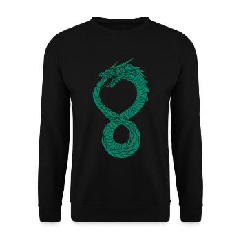 Green Infinite Dragon - Unisex Sweatshirt - black - Front - Alina (178cm) & Michal (187cm)