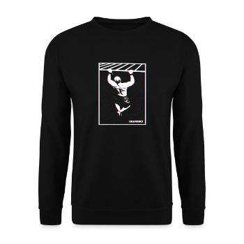 Calisthenics Pull-Up Glitch Design - Unisex Sweatshirt - black - Front - Alina (178cm) & Michal (187cm)