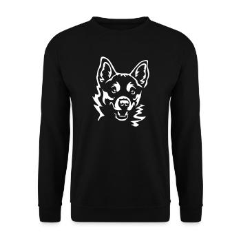 Norwegischer Lundehund "Black Edition" - Unisex Pullover - Schwarz - Vorne - Alina (178cm) & Michal (187cm)