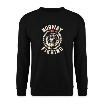 Norway Fishing Angler Fishing Tour - Unisex Sweatshirt - black - Front - Alina (178cm) & Michal (187cm)