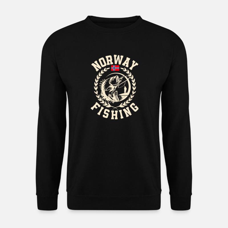 Norwegen Angeln Angler Angeltour - Unisex Pullover - Schwarz