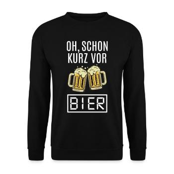 Bier Bierkrug Bierzelt Biergarten Biertrinker Fun - Unisex Pullover - Schwarz - Vorne - Alina (178cm) & Michal (187cm)