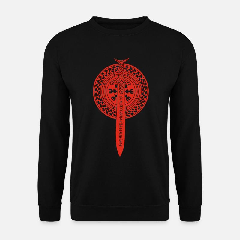 Viking sword and shield (red) - Unisex Sweatshirt - black