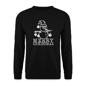 merry christmas Symbol xmas icon Logo Weihnachten - Unisex Pullover - Schwarz - Vorne - Alina (178cm) & Michal (187cm)