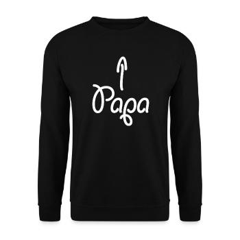 Papa (flèche) - Sweat-shirt Unisexe - noir - Devant - Alina (178cm) & Michal (187cm)