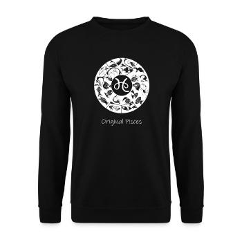 Signe du zodiaque Poissons 001 blanc - Sweat-shirt Unisexe - noir - Devant - Alina (178cm) & Michal (187cm)