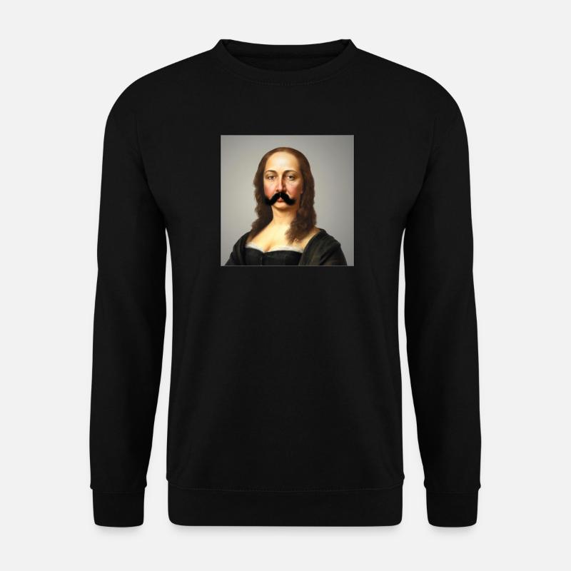Mona lisa mit Schnurrbart! - Unisex Pullover - Schwarz