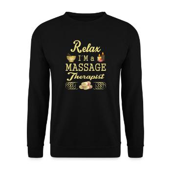 Massage therapy - Unisex Sweatshirt - black - Front - Alina (178cm) & Michal (187cm)