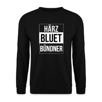 Härzbluetbündner Bündner Graubünden - Unisex Pullover - Schwarz - Vorne - Alina (178cm) & Michal (187cm)