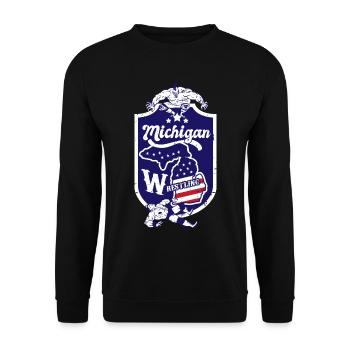 Michigan Wrestling - Unisex Sweatshirt - black - Front - Alina (178cm) & Michal (187cm)