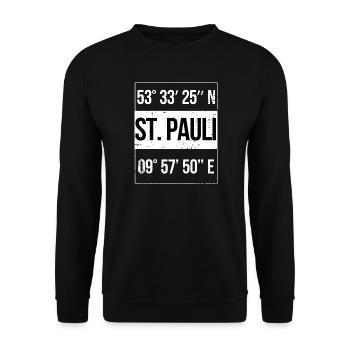 Coordonnées St. Pauli Hamburg - Sweat-shirt Unisexe - noir - Devant - Alina (178cm) & Michal (187cm)