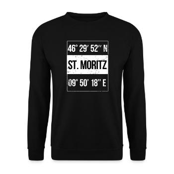 Coordonnées Sankt Moritz Suisse - Sweat-shirt Unisexe - noir - Devant - Alina (178cm) & Michal (187cm)