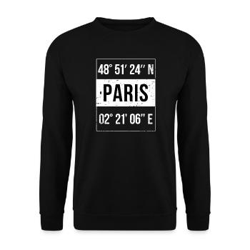Paris Coordinates - Unisex Sweatshirt - black - Front - Alina (178cm) & Michal (187cm)