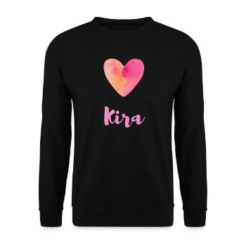 Kira Pink Heart Girl Esthétique féminine - Sweat-shirt Unisexe - noir - Devant - Alina (178cm) & Michal (187cm)